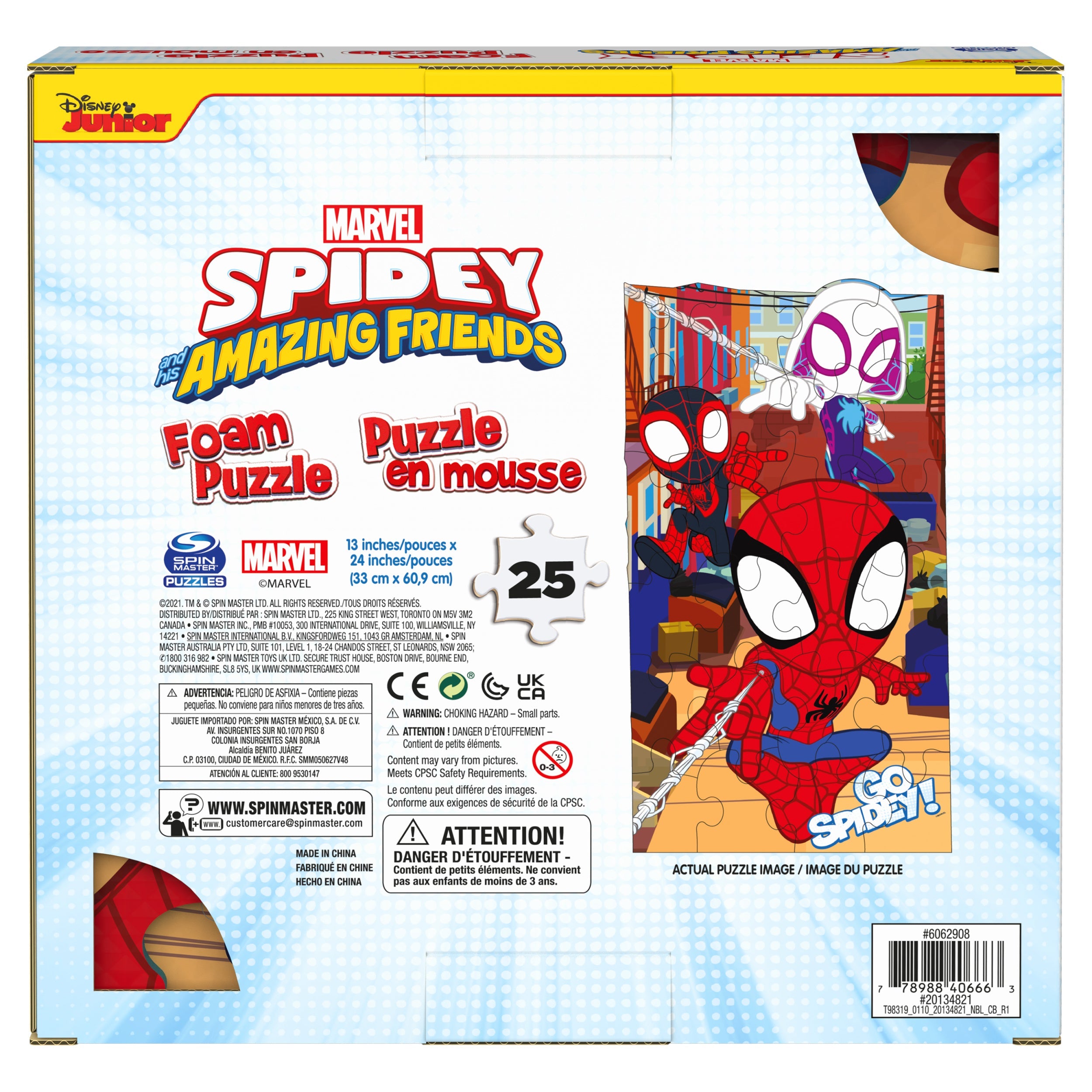 Disney Junior Spidey and his Amazing Friends, 25-Piece Foam Jigsaw Puzzle